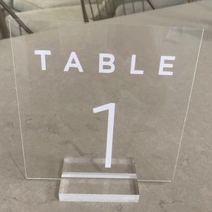 Modern Acrylic Table Numbers - Square - Tables 1-11